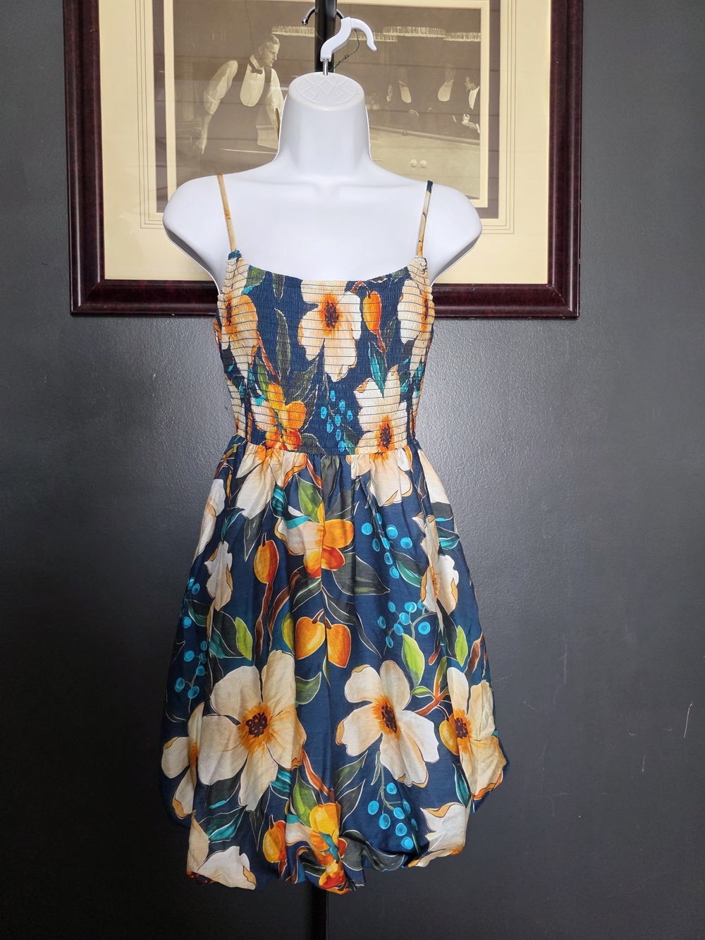 Cupshe Navy Blue Floral Mini Dress